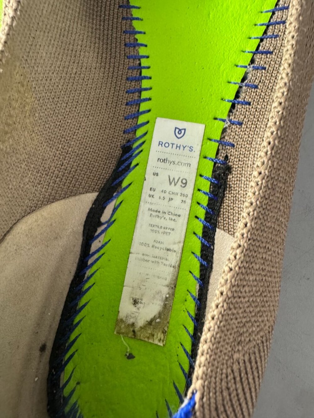 Rothy's The Point II Pointed Toe Flat, Khaki , Size 9 - Picture 16 of 16